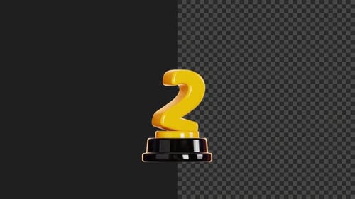 Animation 3D du Trophée d'or numéro deux | Loopable Motion Sequence