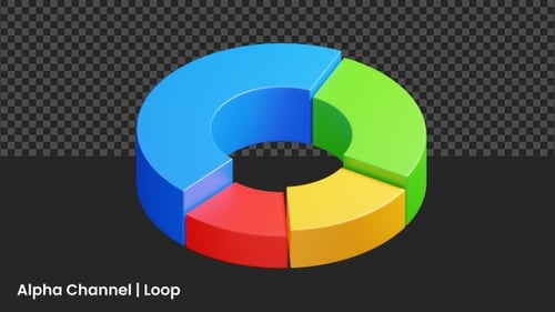 3D Circle Graph Pie Chart Animation | Alpha Loop