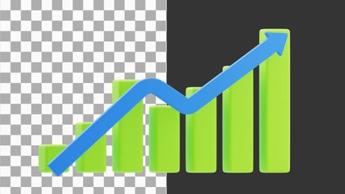 3D Animation of Successful Business Growth Strategy | Alpha Channel