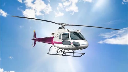 3D Helicopter With Spinning Blades And Alpha Channel