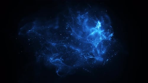Abstract Blue Particle Energy Swirl Reveal Background