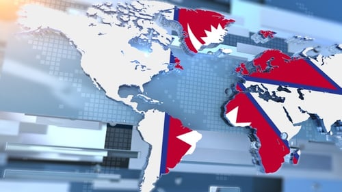 Abstract Geometric Digital World Map Opener