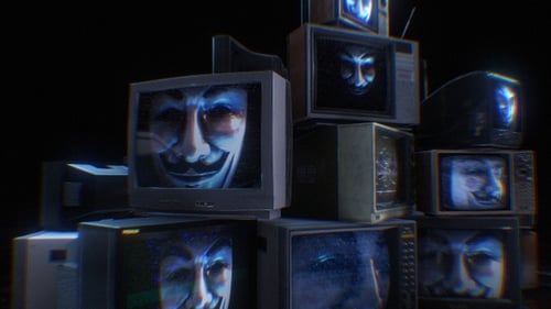 La máscara anónima de Guy Fawks en la televisión 03