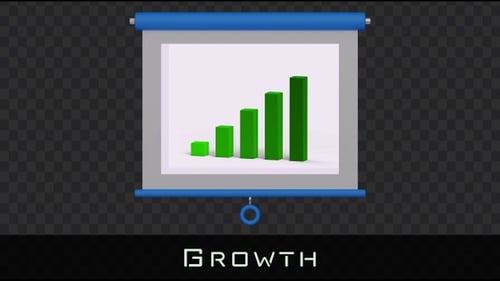 Animated 3D Bar Graph Growing on a Projector Screen