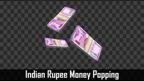Flying Stacks of Indian Rupee Notes 3D Animation