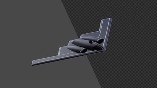 3D Animation of Stealth Bomber Jet B-2 Spirit | Alpha Channel