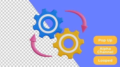 3D Pop Up Animation of Work Process | Design and Development | Alpha Channel