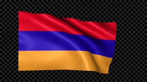 Realistic Animated Flag of Armenia Waving with Alpha Channel