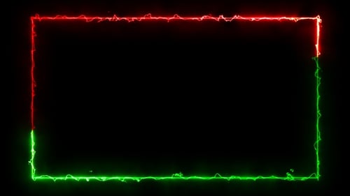 Elektrischer Energie-Neonrahmen V2, Rot und Grün