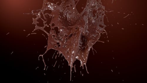 Schokoladentropfen kollidieren Splash V4