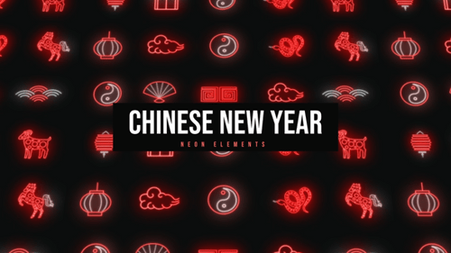 Chinese New Year Neon Icons