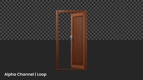 3D Open Door Animation | Alpha Loop