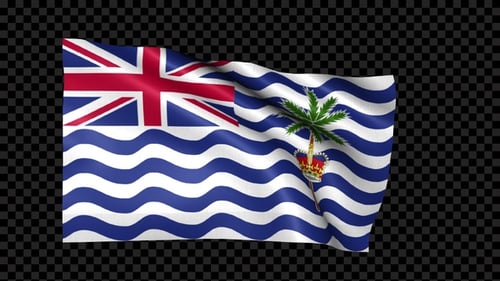 Waving Flag of the British Indian Ocean Territory with Alpha Channel