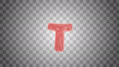 Animated Red Inflatable Balloon Letter T