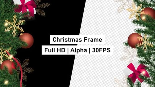 Christmas Frame Side with Alpha
