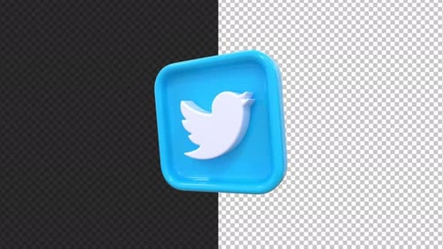 Twitter logo bouncing - 4K