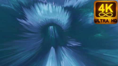 3D Colorful Curved Loopable Space Interstellar Wormhole Background Animation Lightspeed Tunnel