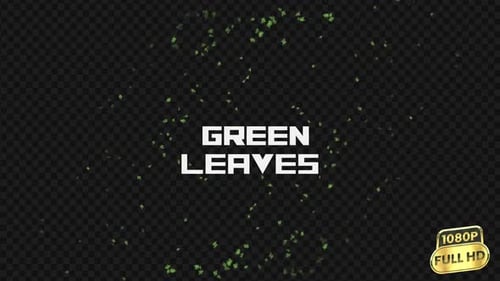 Falling Green Leaves – Autumn Overlay with Transparent Background v4