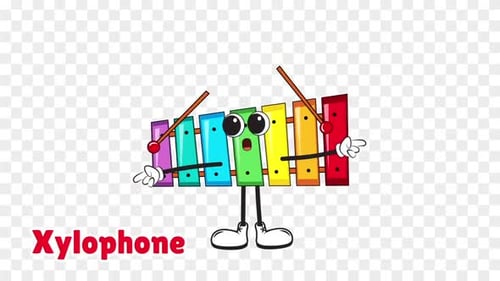 Animated Xylophone Character with Mallets