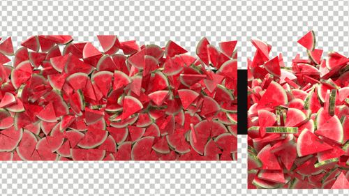 Pack Of 2 3d Watermelon Slices Transitions On Alpha In 2 Formats