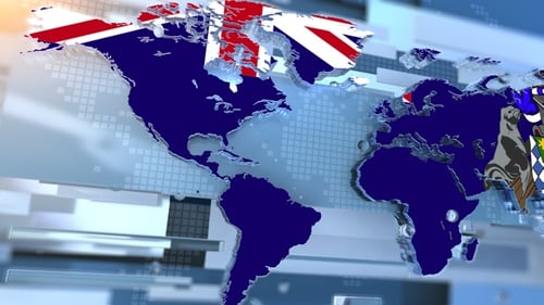 Futuristic Data World Map Intro