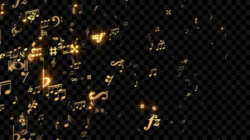 Music Notes Floating Wave