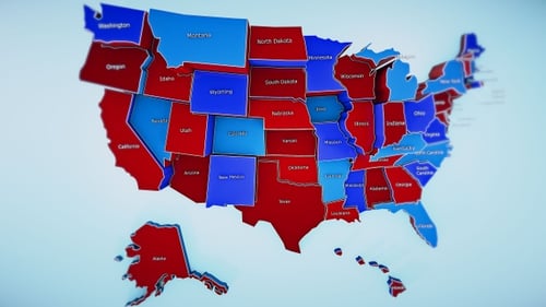 Dynamic 3D United States Map Data Visualization
