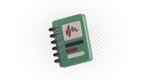 3D Green Spiral Bound Notebook Illustration 3D Icon Animation