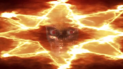 Skull Animation with Fiery Pentagram Effects 1