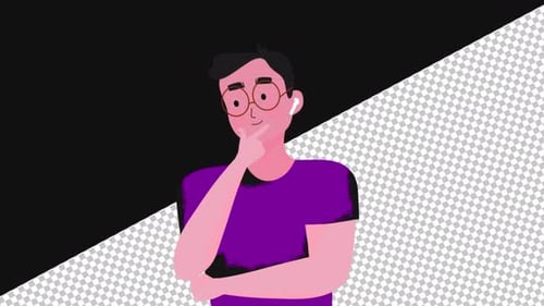 Kreatives Denken junger Männer | Alpha Channel