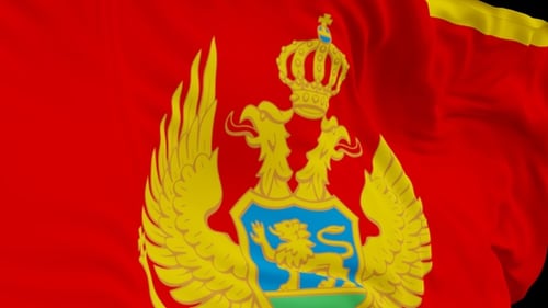The Montenegro with alpha channel waving in the wind in slow motion