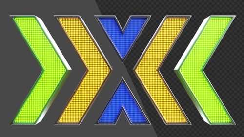 3D Animation of Vj Neon Yellow Green Hot Arrows | Alpha Channel
