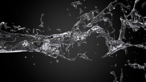 Realistic Water Splash Fluid Animation with Alpha Channel