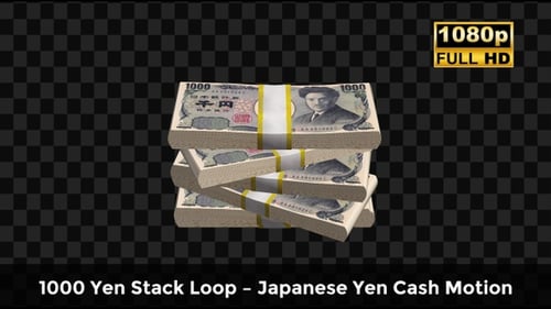 1000 Yen Stack Loop – Japanese Yen Cash Motion