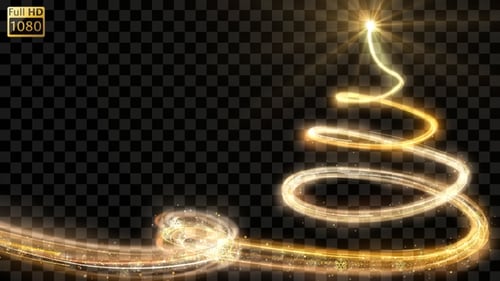 Elegant Glowing Christmas Tree Light Trail Reveal