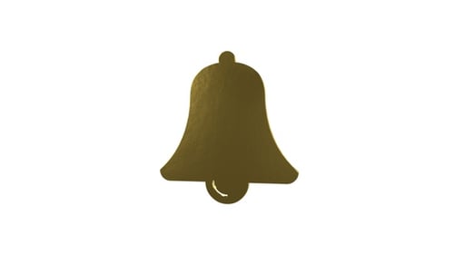 Golden Bell Icon 3D Rotation with Ringing Effect