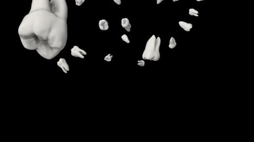 Falling 3D Teeth Clean Medical Background Loop