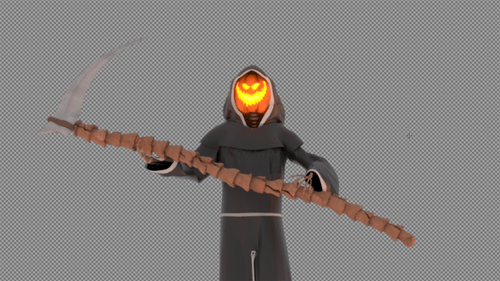 Pumpkin Head Grim Reaper Walk