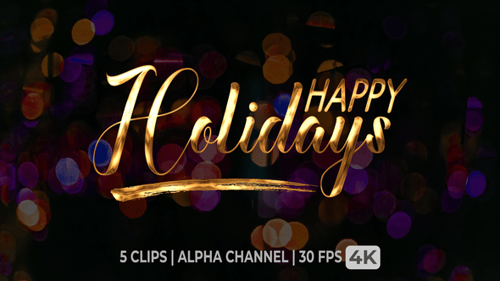 Happy Holidays Text Animation