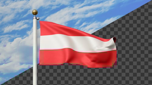Waving Flag of Austria with Realistic Animation