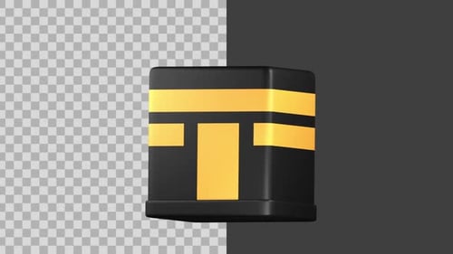 Animiertes 3D-Kaaba-Symbol