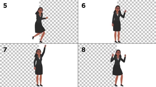 Black Businesswoman Character Animation Pack