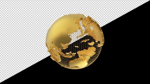 Animated Golden Earth Globe for Global Business Technology