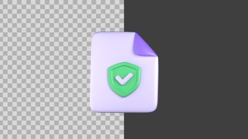 3D Animated Protected File Icon