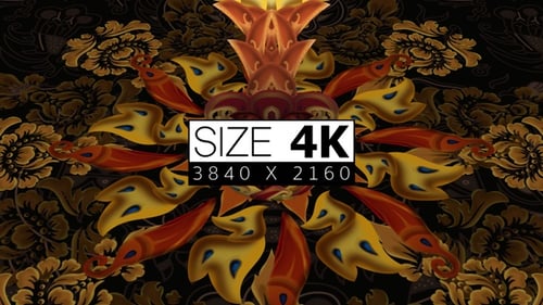 Intricate Golden and Red Ornate Floral Pattern Loop