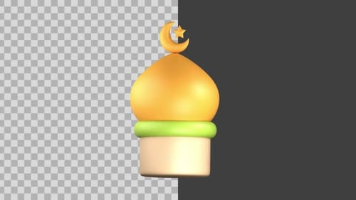 Icône de tour de mosquée animée en 3D