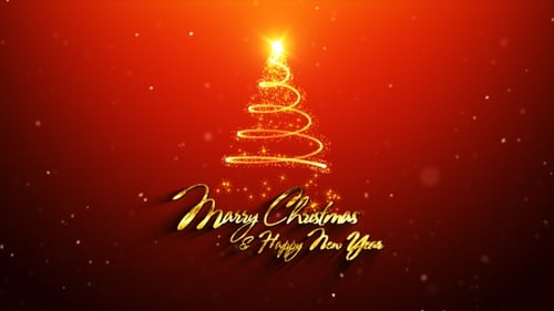 Sparkly Christmas Tree Reveal with Happy New Year Text