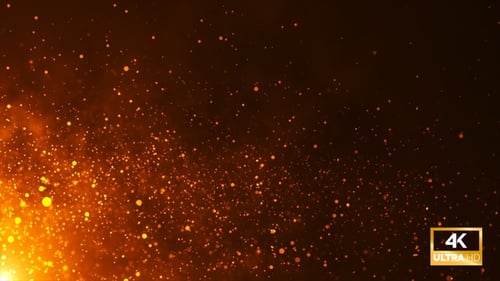 Golden Glowing Particle Dust Background Loop