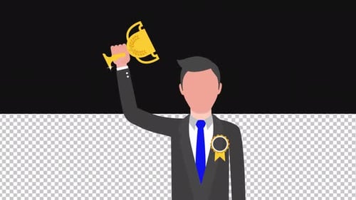 Success Man | Animation | Alpha Channel