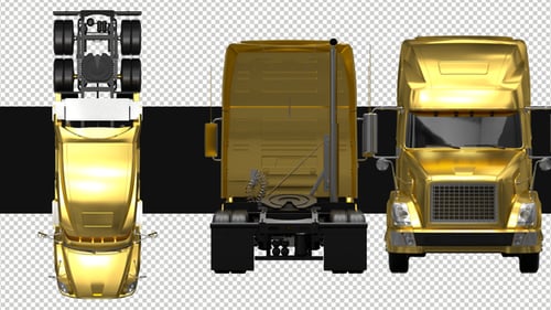 Pack Of 3 Gold Semi Trucks On Alpha Loop